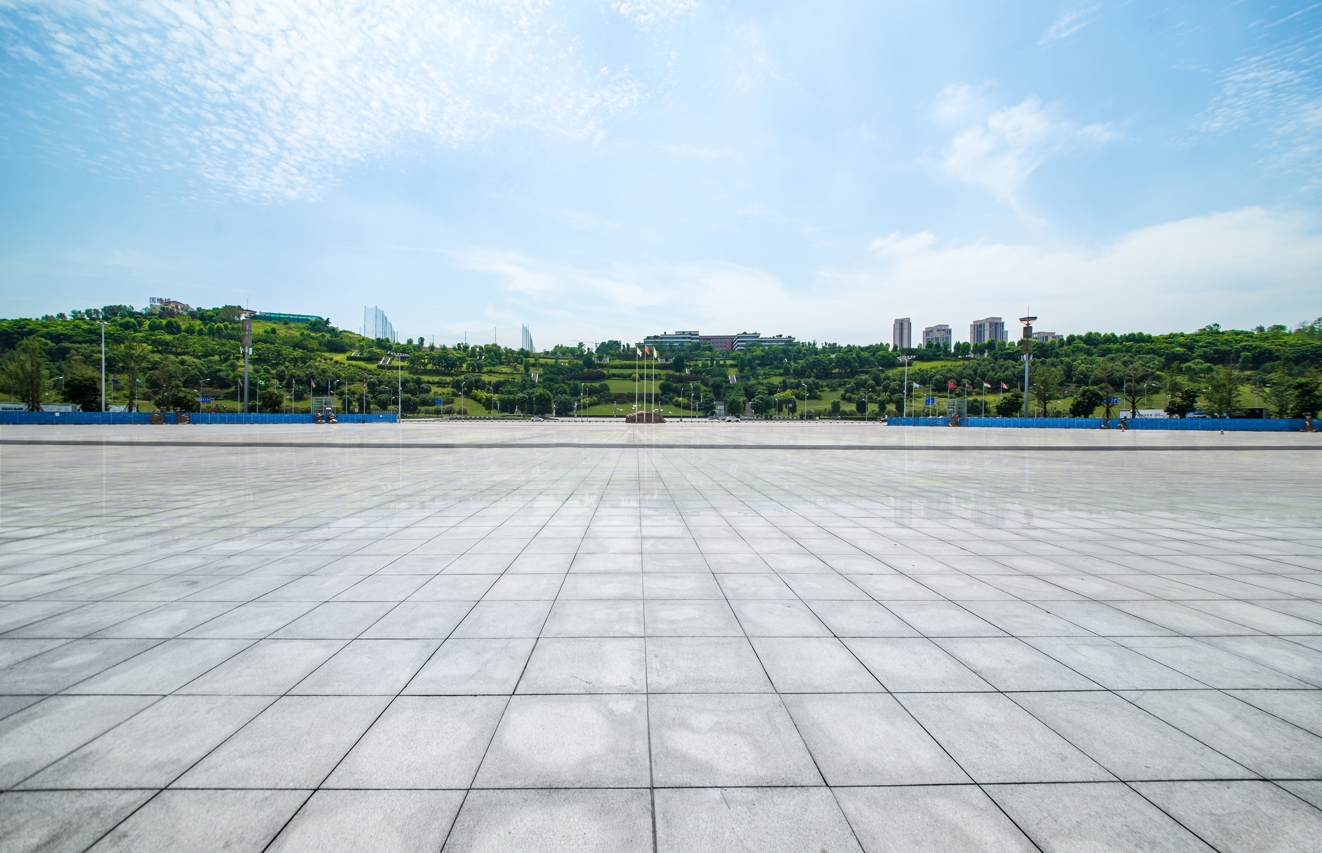 Fix Concrete Cracks - Concrete surface outdoors with a beautiful daytime skyline.