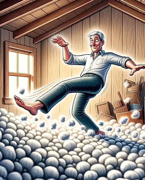 How to Walk in an Attic with Blown Insulation - Move Slowly and Deliberately