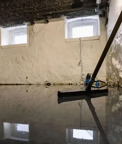 Water Damage Restoration Contractor New York - Water on a Basement Floor