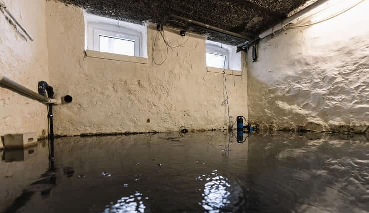 Basement Waterproofing Contractor New York - Standing Water on a Basement Floor