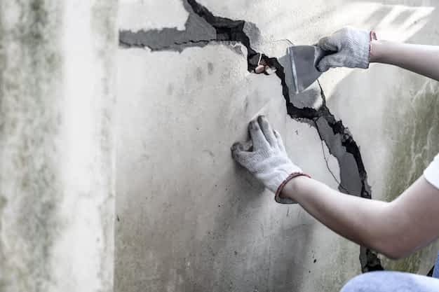 Foundation Crack Repair Contractor New York - A Contractor Assessing Foundation Crack