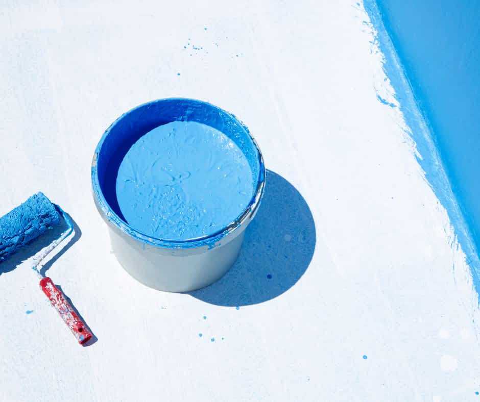 Waterproofing Cement Contractor New York - Blue Waterproof Acrylic Paint